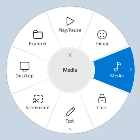 The Actions Ring in light mode